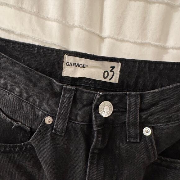 Garage Black High Rise Straight Leg Jeans Women's 03 Grunge Y2K Cropped Indie - Picture 12 of 16